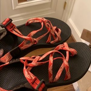 Red Strappy Chacos Sandals